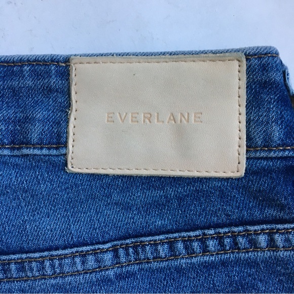 Everlane The Curvy Cheeky Jean Crop High Rise Raw Hem Blue Denim Jeans Size 29 - Picture 9 of 17